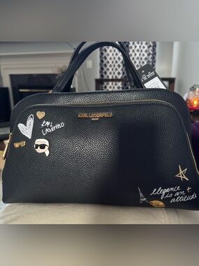NWT Karl Lagerfeld Paris Nicolette Top Handle Crossbody Bag with Pins